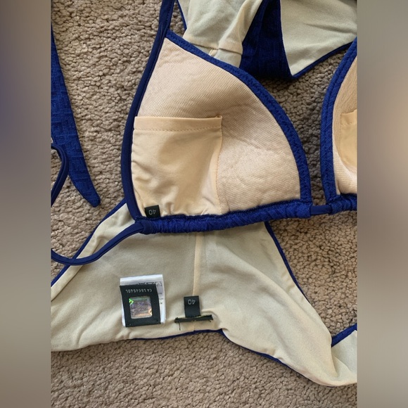 Authentic Fendi blue FF monogram bikini set swimwear Italian size 40 - Picture 2 of 7